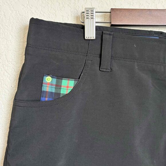 William Murray Mens Black Flat Front Plaid Shorts Size 38 Outdoor Golf - Picture 5 of 12